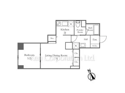 リバーシティ21新川(1LDK/18階)の間取り写真