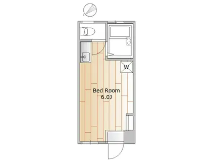 伊藤ビル(ワンルーム/1階)の間取り写真