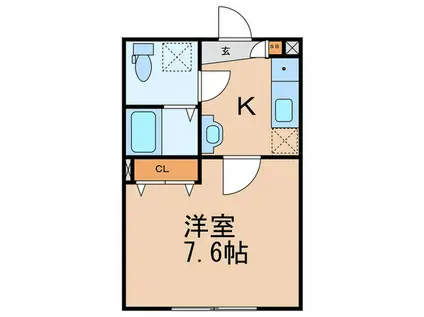 アドニスII(1K/3階)の間取り写真