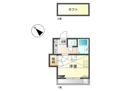 オリーブハウス小郡(1K/2階)の間取り写真