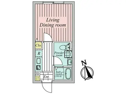 YOLK江古田(1K/2階)の間取り写真