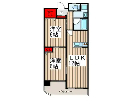 ナカムラビルヂング(2LDK/4階)の間取り写真