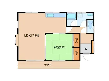 秋川コーポ(1LDK/2階)の間取り写真