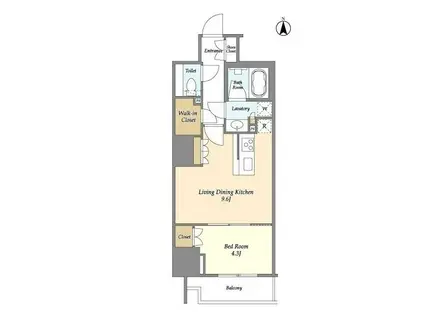 アスール両国(1LDK/2階)の間取り写真