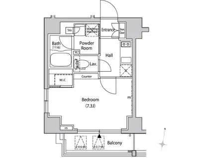 カーサスプレンディッド麹町(1K/7階)の間取り写真