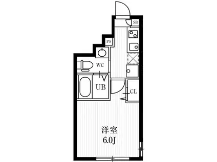 ミハス千川II(1K/1階)の間取り写真