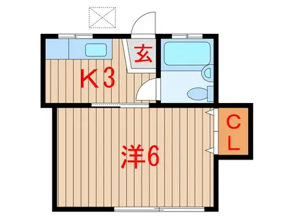 コーポミヤカワ(1K/1階)の間取り写真