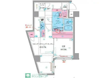 GENOVIA東向島IV(1SLDK/1階)の間取り写真