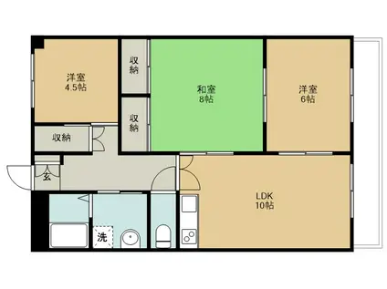 シティハイツ11番館(3LDK/2階)の間取り写真