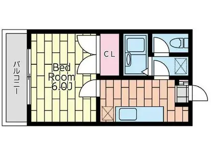 シルビア(1K/3階)の間取り写真