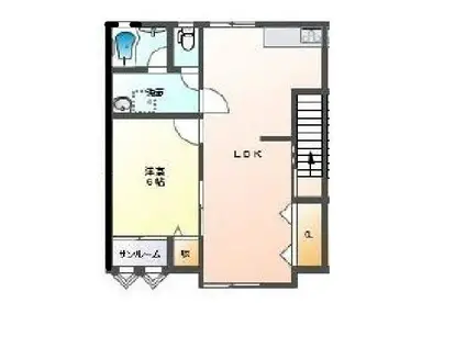 ロンディネ金池A(1LDK/2階)の間取り写真