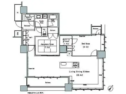 THE TOKYO TOWERS MIDTOWER(2LDK/23階)の間取り写真