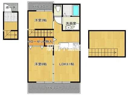 PASSO AVANTI(1SLDK/2階)の間取り写真