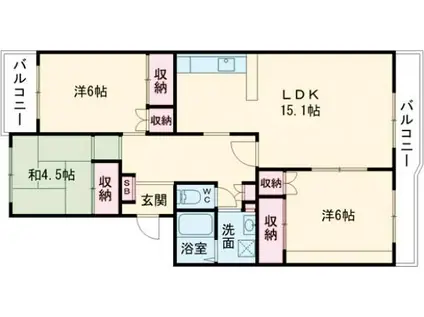ECLARGE(3LDK/2階)の間取り写真