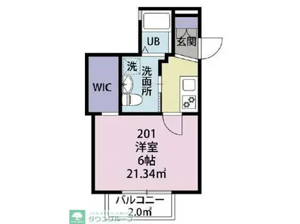 HILLTOP KAMOI(ワンルーム/2階)の間取り写真