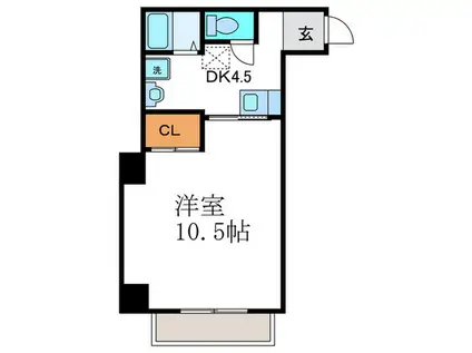 サンパレス山崎(1DK/1階)の間取り写真