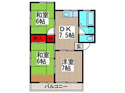 星野マンション(3DK/3階)の間取り写真