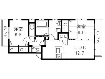 MJハイツ田島(2LDK/2階)の間取り写真
