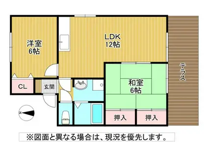 セジュール若園(2LDK/1階)の間取り写真