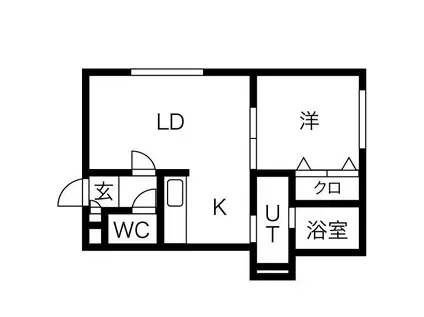 パシフィックヒルズ平岸(1LDK/3階)の間取り写真