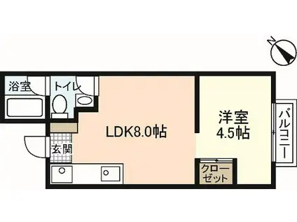 COLLENA(1LDK/2階)の間取り写真