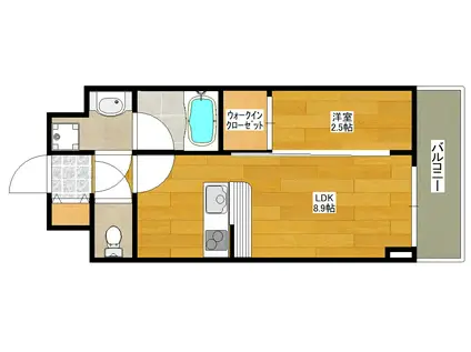 セレニテ新大阪グランデ シュッド(1LDK/3階)の間取り写真