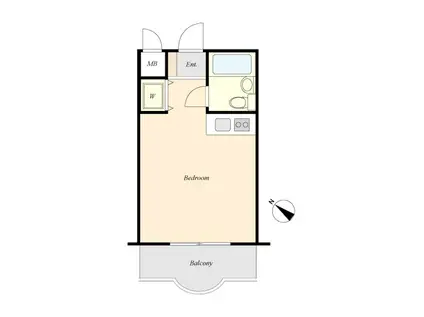 エクレール鵜の木(ワンルーム/2階)の間取り写真