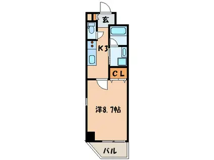 RIDGE大曾根(1K/8階)の間取り写真