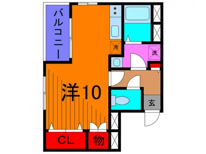 マルベリー弐番館(ワンルーム/6階)の間取り写真