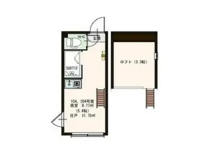 COMS桜上水(ワンルーム/1階)の間取り写真