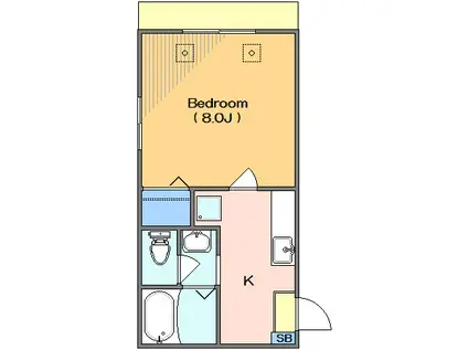 メゾンウィステリア(1K/1階)の間取り写真