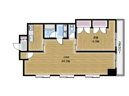 サンオリーブ新名(1LDK/2階)の間取り写真