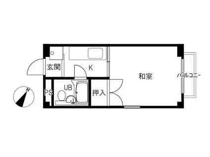 CASITA天神町(1K/3階)の間取り写真