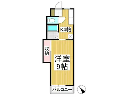 シェモワ国分A(1K/2階)の間取り写真