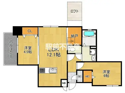 MODERN ASPIRATION平尾駅(2LDK/3階)の間取り写真