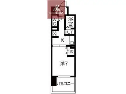 ラ・フォーレ久宝園(1K/6階)の間取り写真