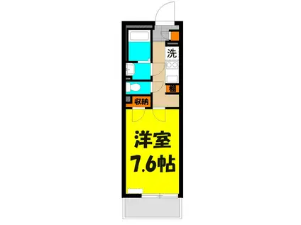 スクエア与野(1K/4階)の間取り写真