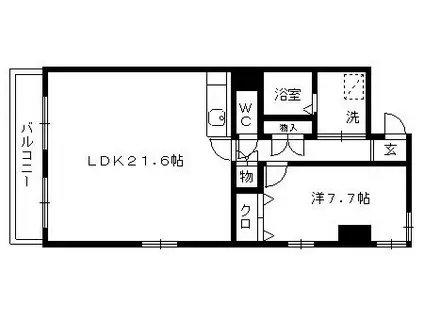 マンションベルフラワー(1LDK/2階)の間取り写真