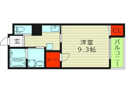 コーポエビス(1K/2階)の間取り写真