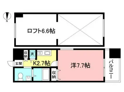 ブリックス世田谷松原(1K/12階)の間取り写真