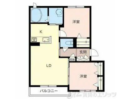 SHAMAISON千里山田(2LDK/1階)の間取り写真