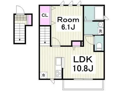 CHAMP DE MAISシャン ド マイス(1LDK/2階)の間取り写真