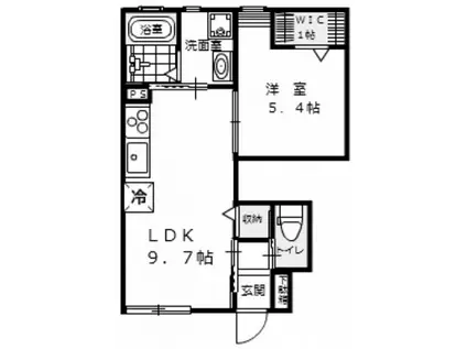 LUCE(1LDK/1階)の間取り写真
