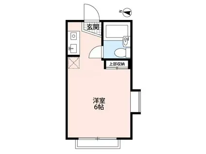 祇園ガーデン(ワンルーム/2階)の間取り写真