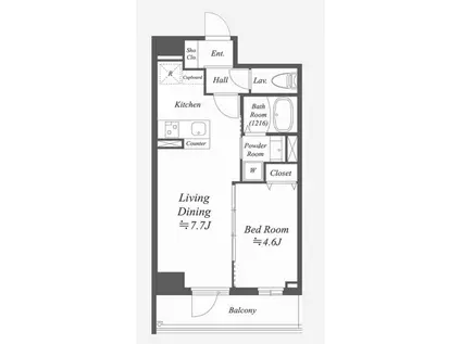 ALPHA PRIME東陽町 アルファプライム東陽町(1LDK/8階)の間取り写真