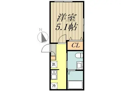 フェリーチェ荻窪F(1K/2階)の間取り写真