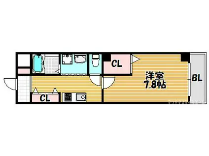 デーアエテルノ(1K/3階)の間取り写真