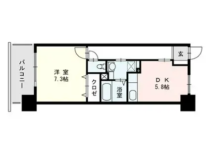 JUSTICEV.P(1DK/7階)の間取り写真