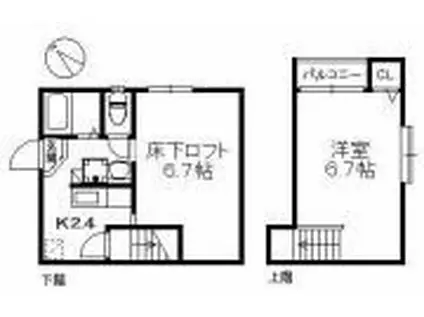 プルデント室見 199(1K/1階)の間取り写真