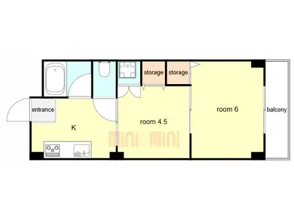 マンションエイト(2K/1階)の間取り写真